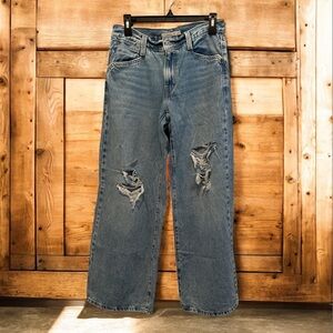 Levi's Baggy Blue Distressed Flare Jeans